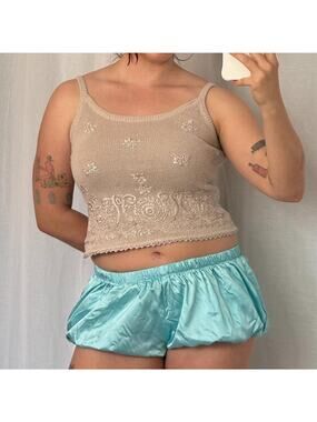 ✿ ⋆｡˚ vintage embroidered knit cami ✿